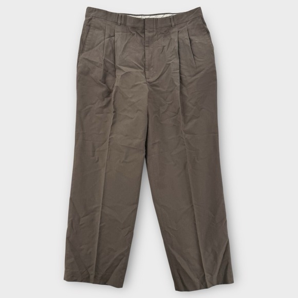 Levi's Other - Vintage Levis Travelers Pants Mens 38x32 Brown Pleated Wool Blend Chino Trousers